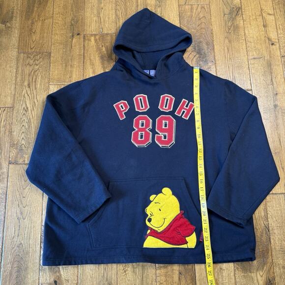 WINNIE THE POOH 89 Size XL Navy Hoodie VTG Embroidered Jacket Pooh DISNEY - Picture 3 of 5